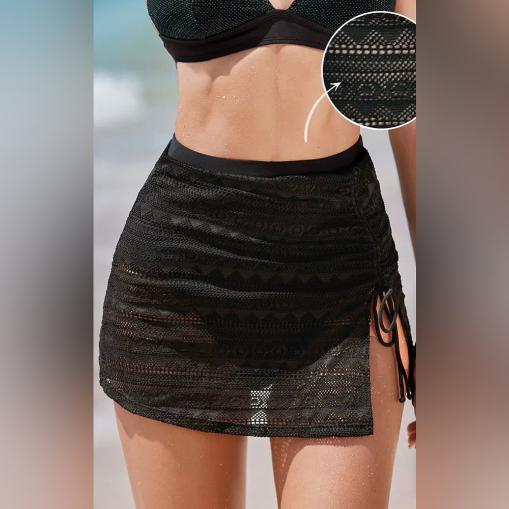 Black swim skirt
